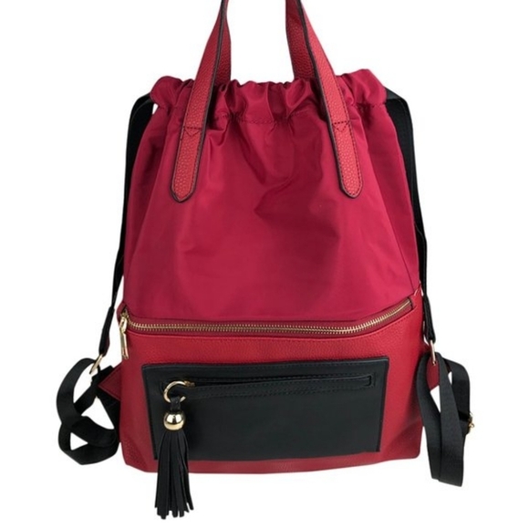Handbags - A R New York Women's Red Nylon Backpack